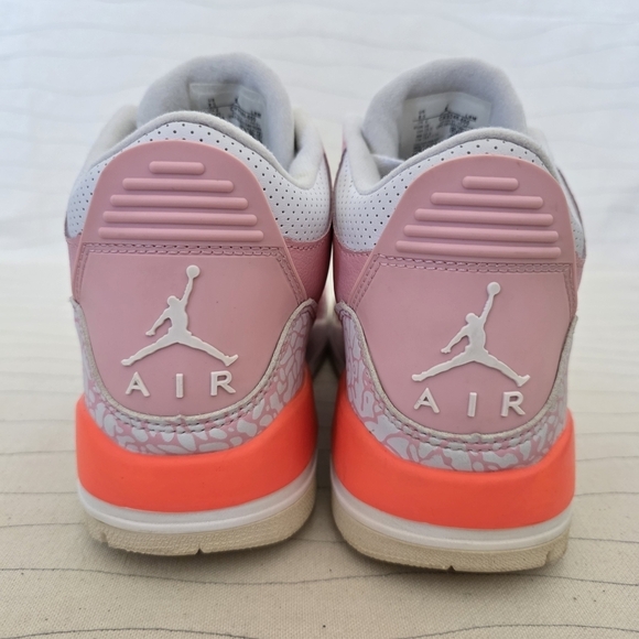 Air Jordan Womens Retro 3 Pink White Leather Sneakers Shoes CK9246-600 Size 8.5 - Picture 5 of 15